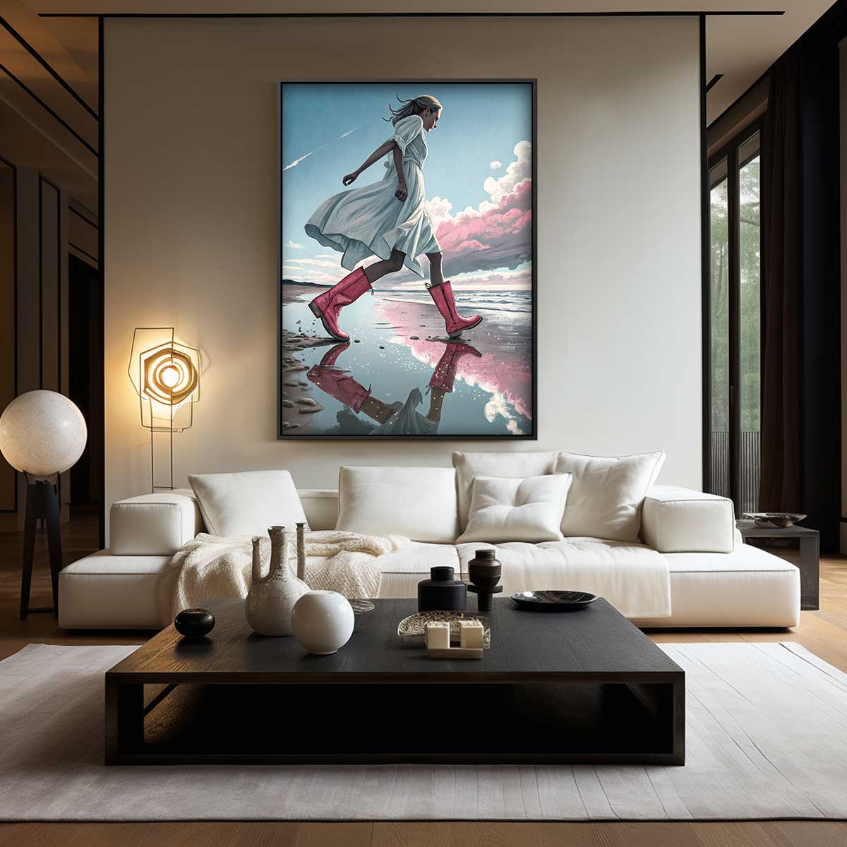 Wandelend langs de horizon Kunstwerk-canvas-dibond-plexiglas-wanddecoratie-WallArtistic