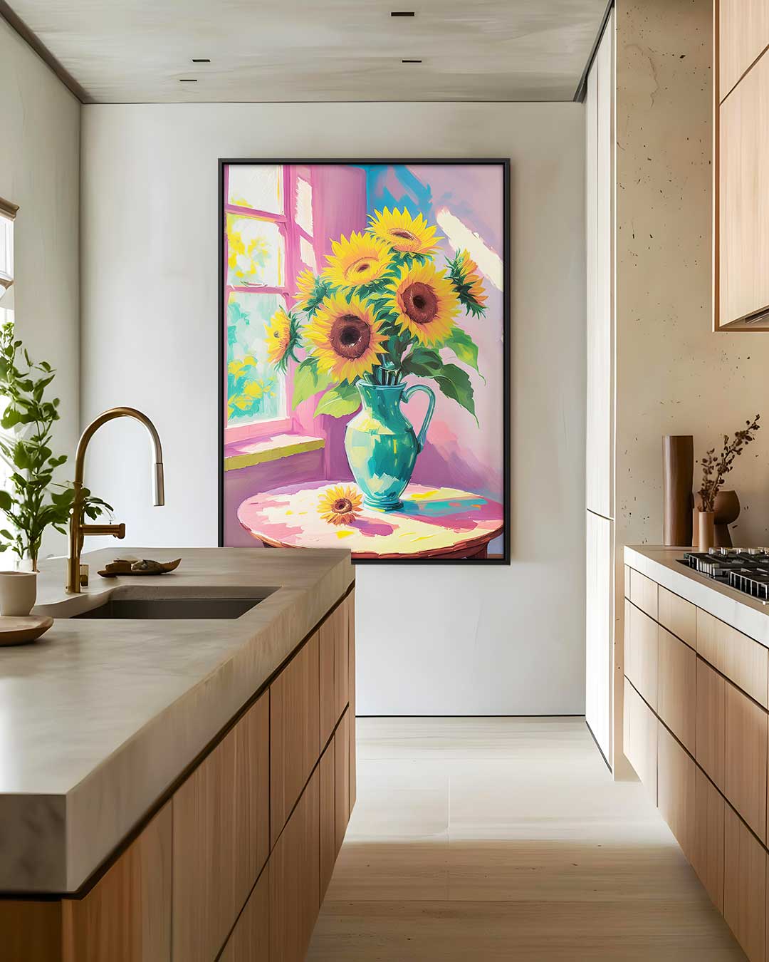 Stralende Zonnebloemen Kunstwerk-canvas-dibond-plexiglas-wanddecoratie-WallArtistic