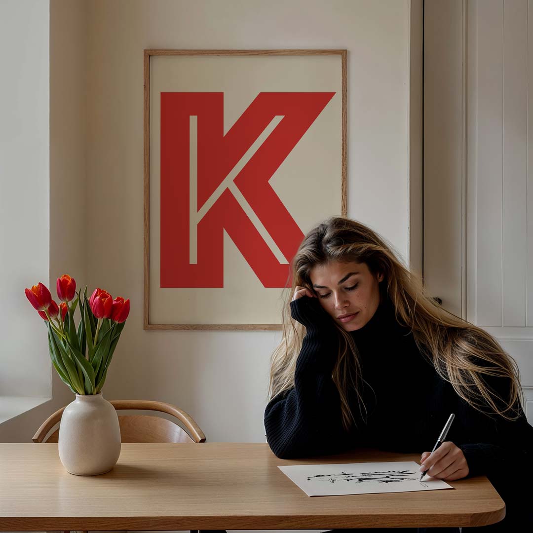 Stijlvolle K-Monogram Poster-WallArtistic