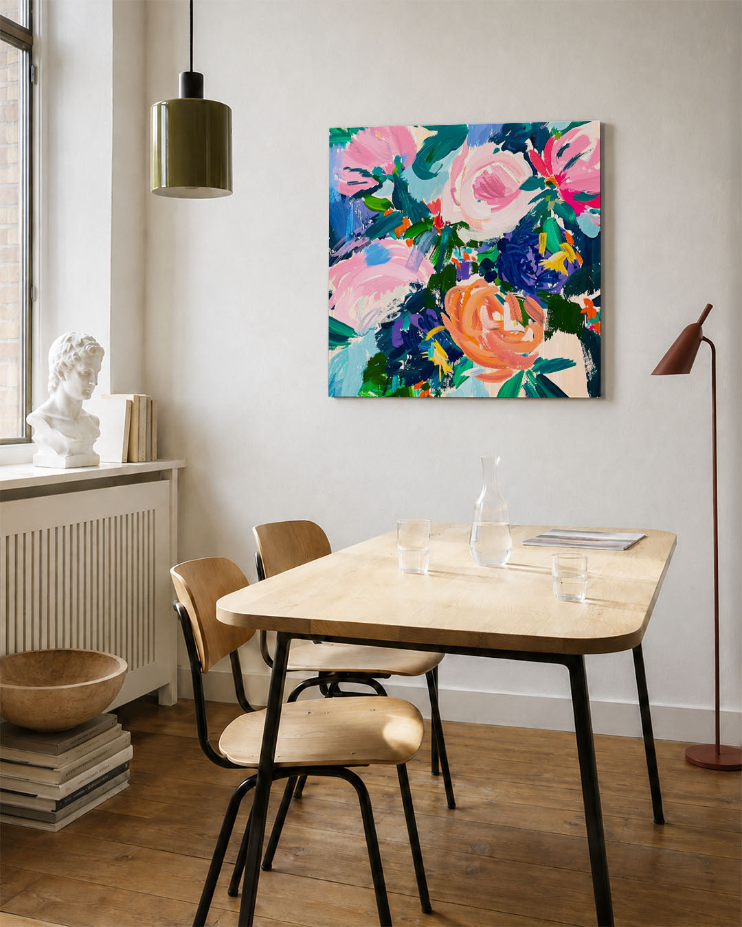 Kleurrijke bloemexplosie Kunstwerk