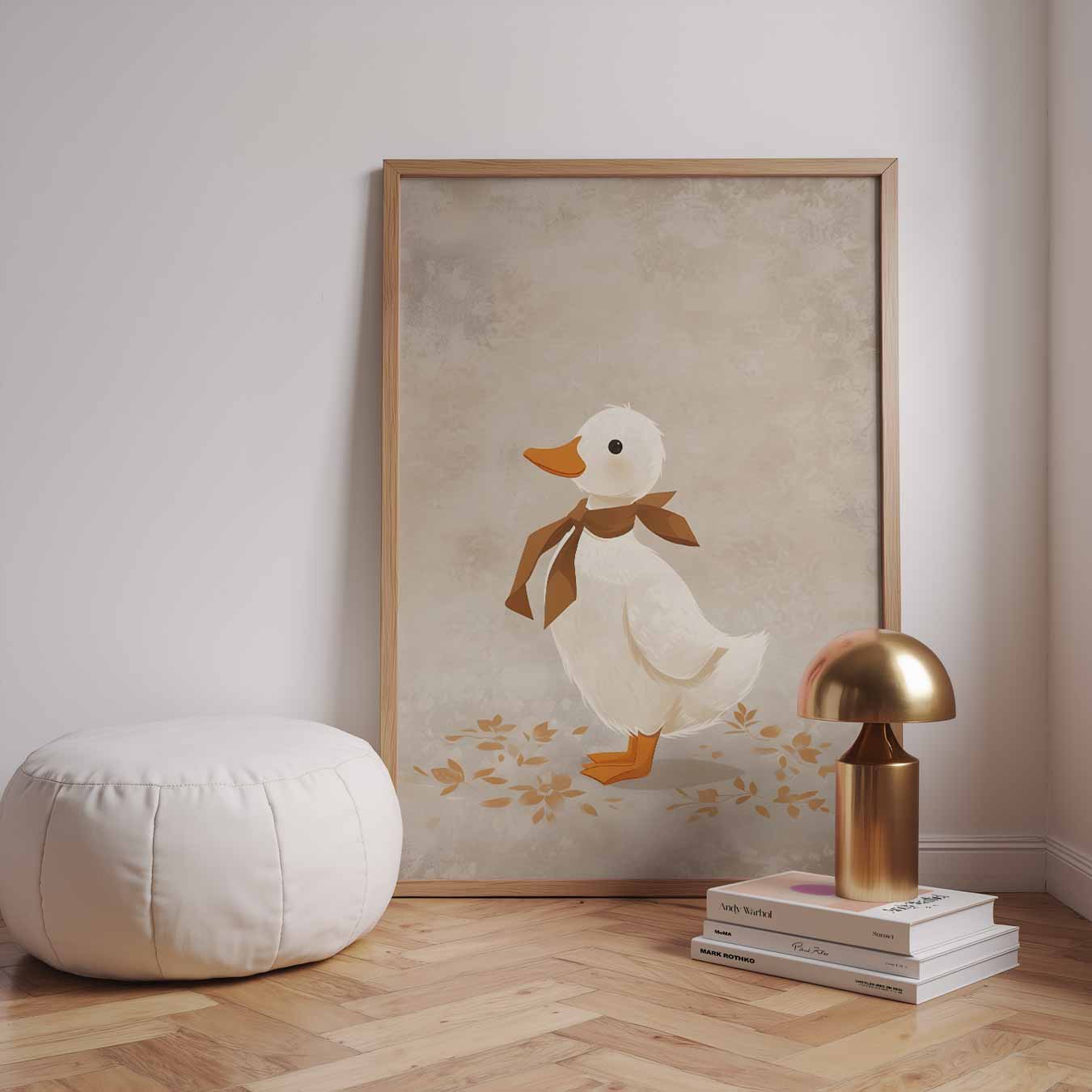 Schattige Eend Met Strikje Poster