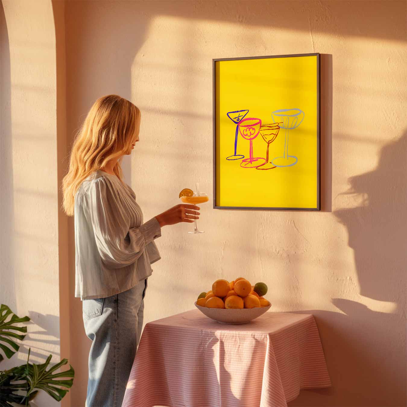 Kleurrijke Cocktailglazen Poster-WallArtistic