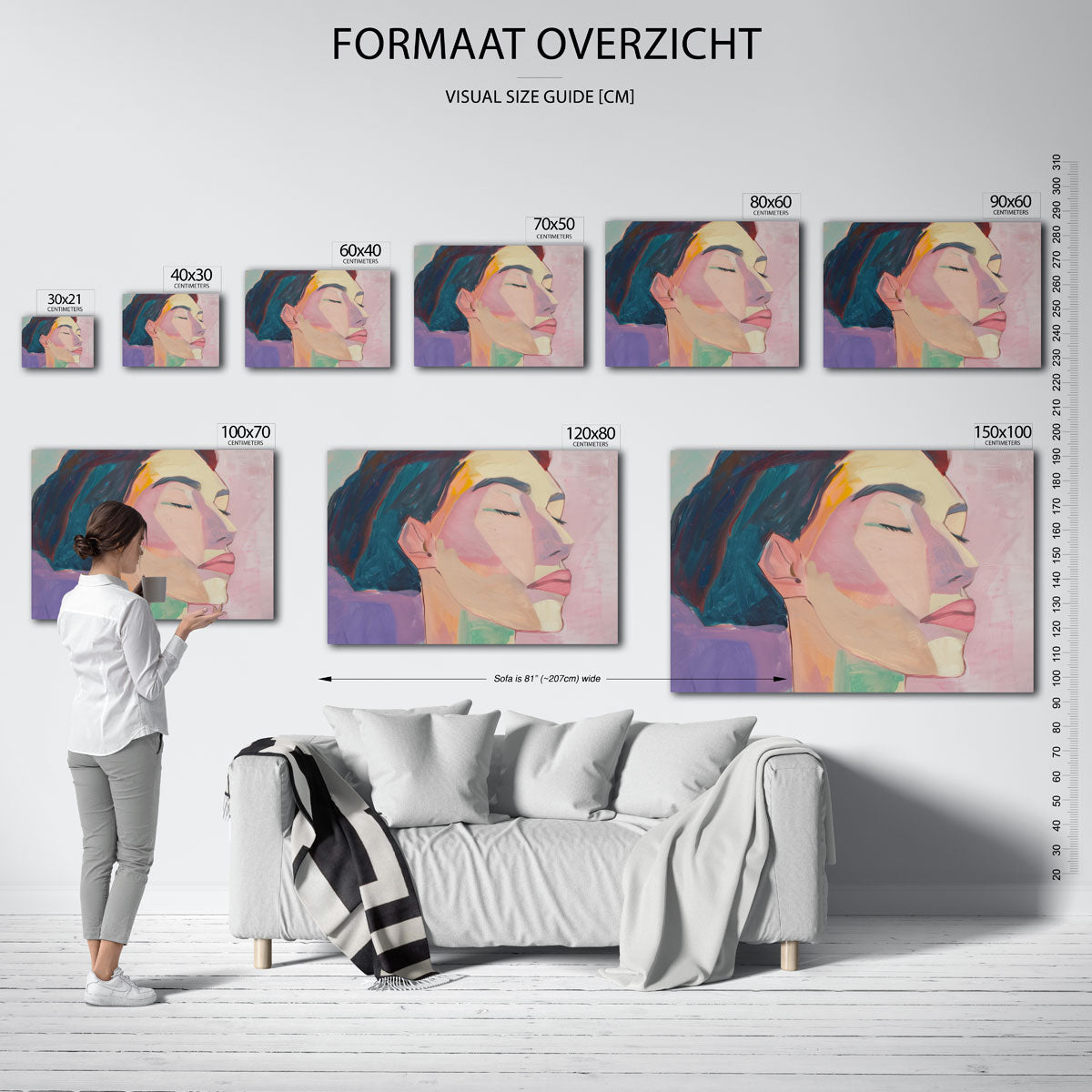 Portret in pastel Poster