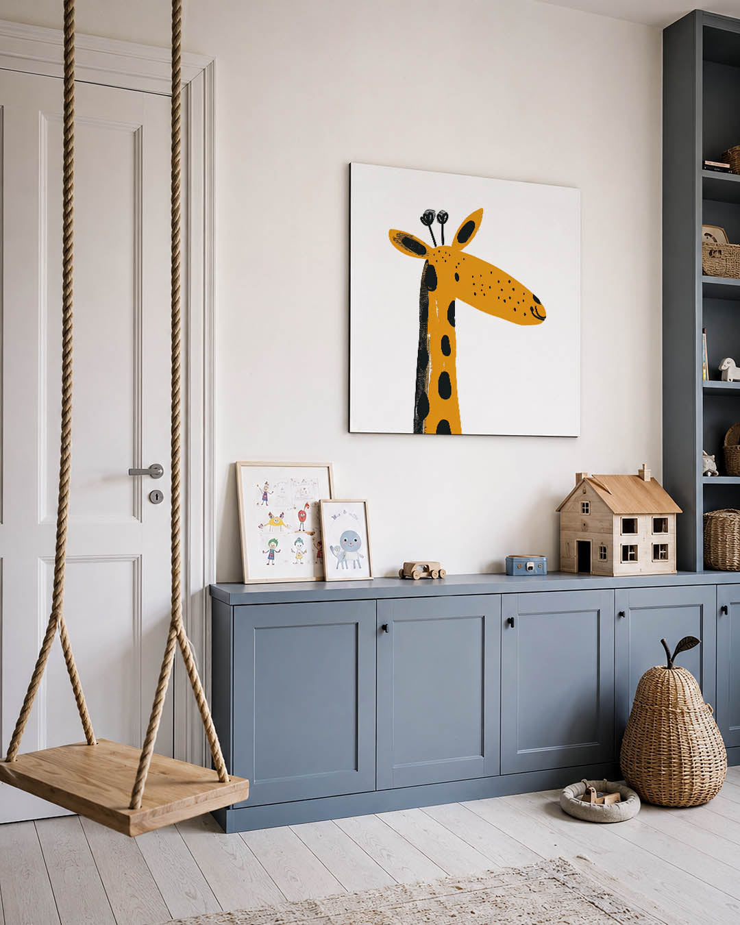 Vrolijke giraffe illustratie Kunstwerk