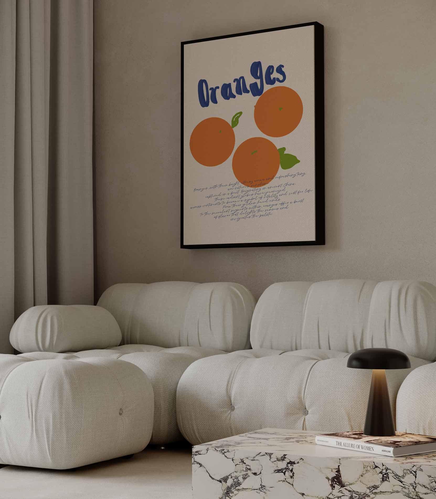 Zomers Sinaasappelgenot Kunstwerk-canvas-dibond-plexiglas-wanddecoratie-WallArtistic
