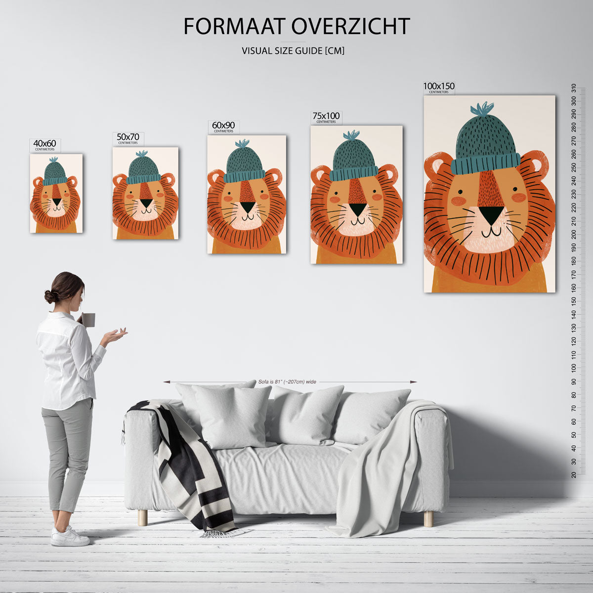 Vrolijke leeuw illustratie Kunstwerk