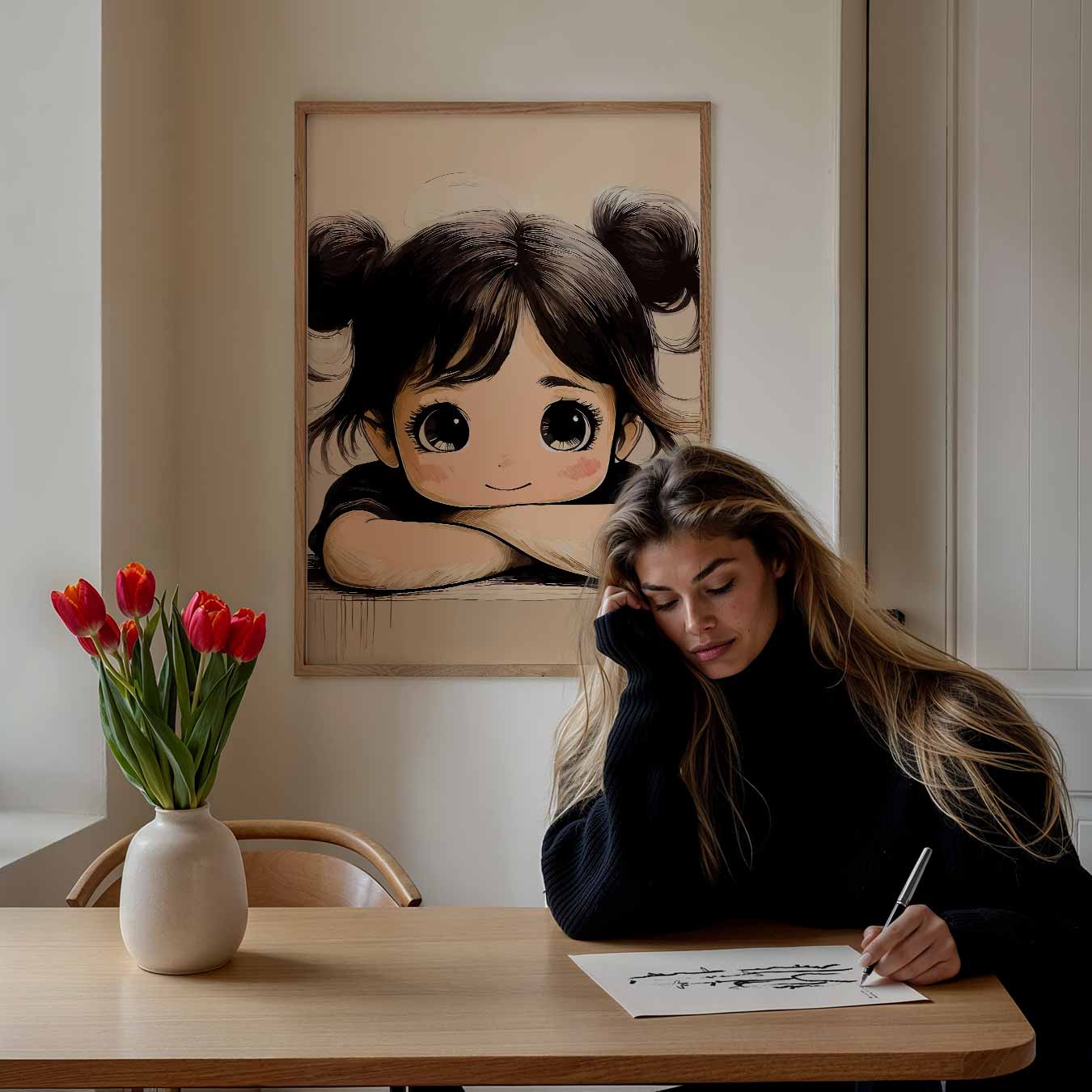 Schattige Meisjesposter-WallArtistic