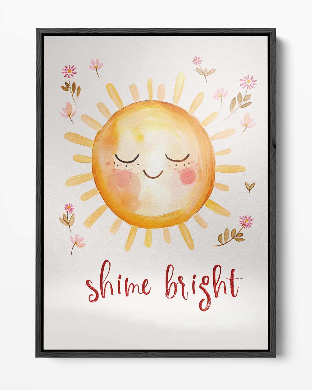Stralende Zon Met Bloemen Kunstwerk-canvas-dibond-plexiglas-wanddecoratie-WallArtistic