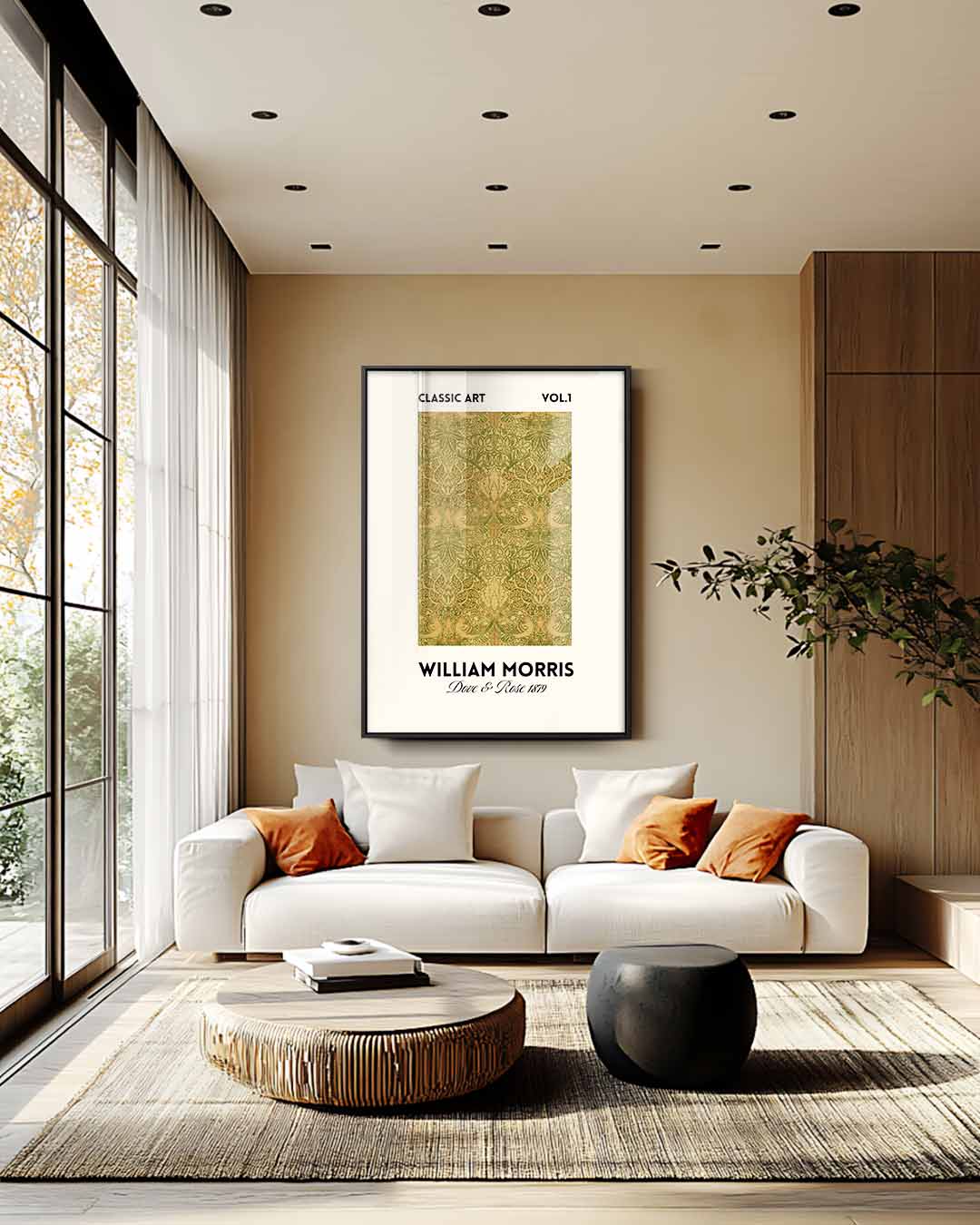 Klassiek Behangpatroon "Dove & Rose Kunstwerk-canvas-dibond-plexiglas-wanddecoratie-WallArtistic