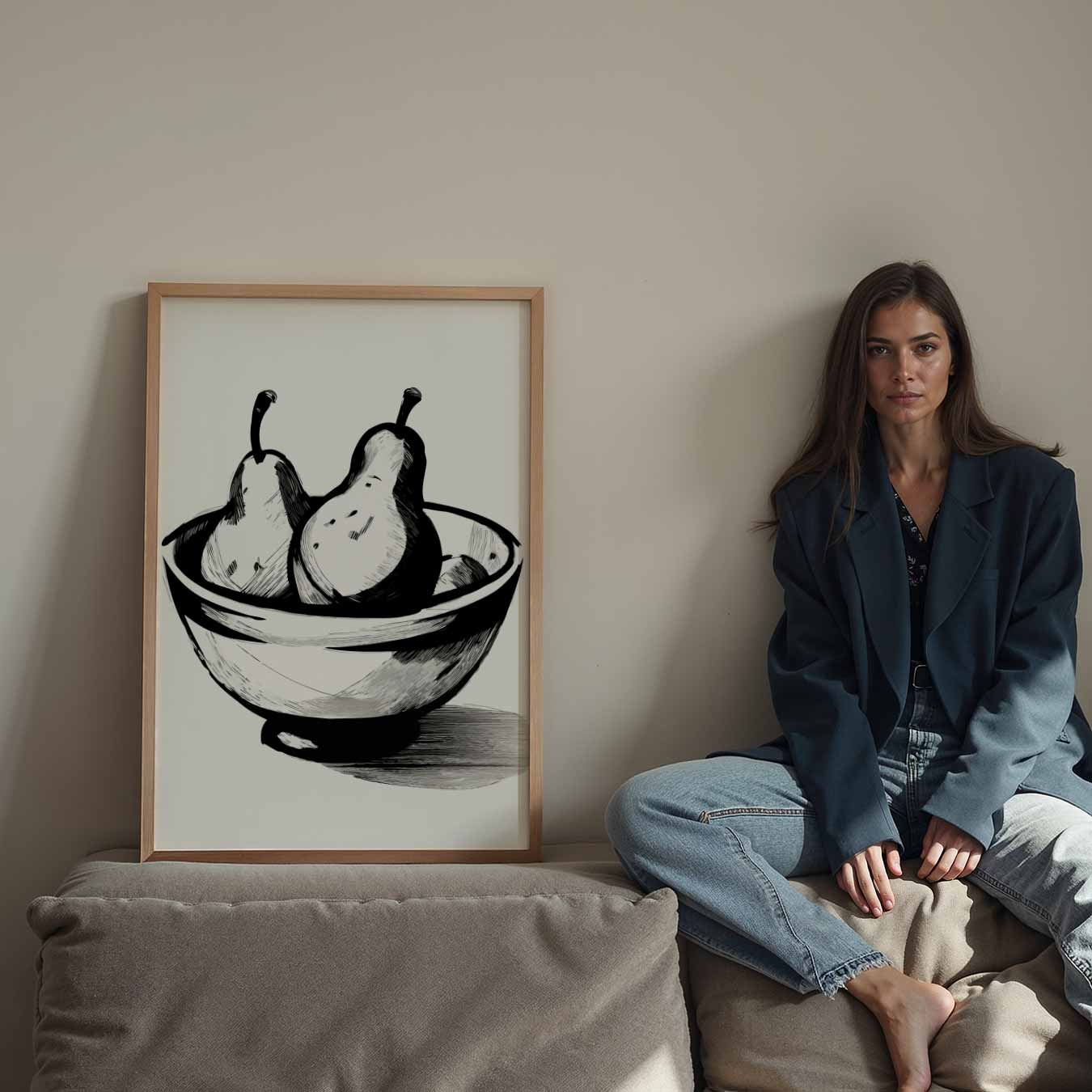 Stijlvolle Perentekening Poster-WallArtistic