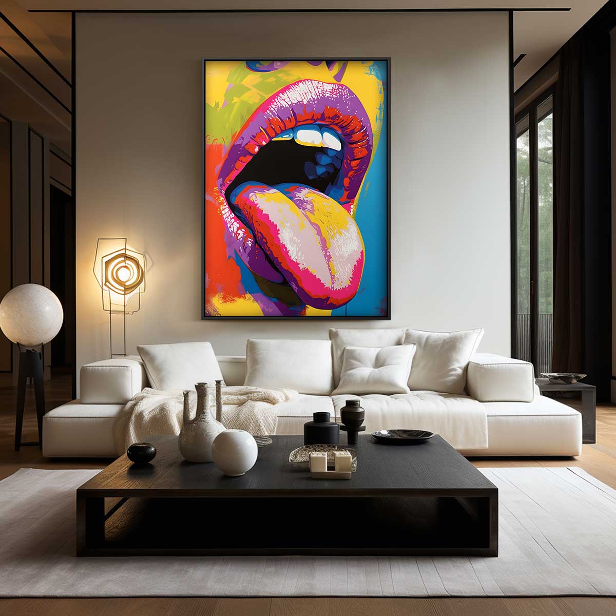Kleurrijke Mond Kunstwerk-canvas-dibond-plexiglas-wanddecoratie-WallArtistic