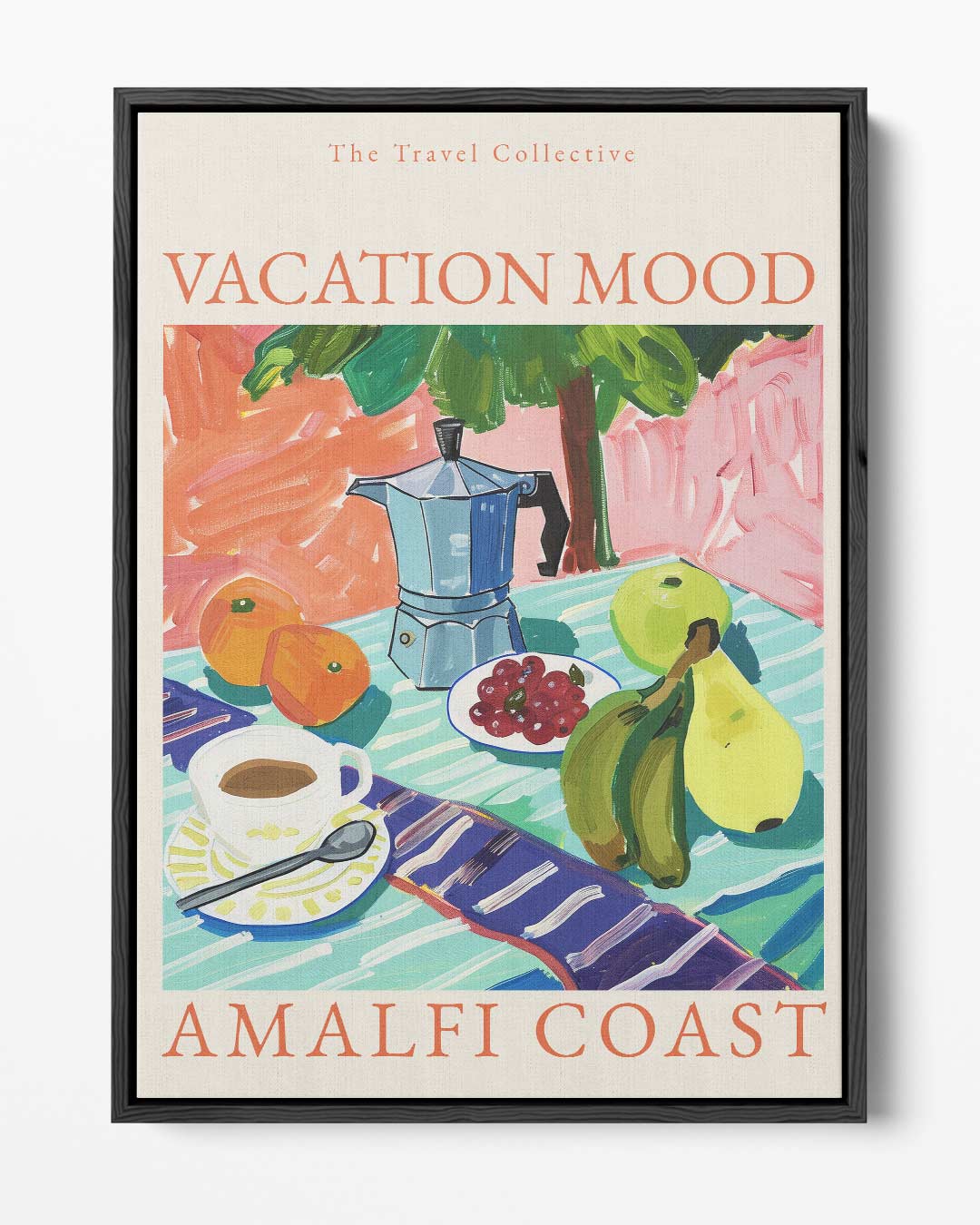 Vakantiestemming aan de Amalfikust Kunstwerk-canvas-dibond-plexiglas-wanddecoratie-WallArtistic