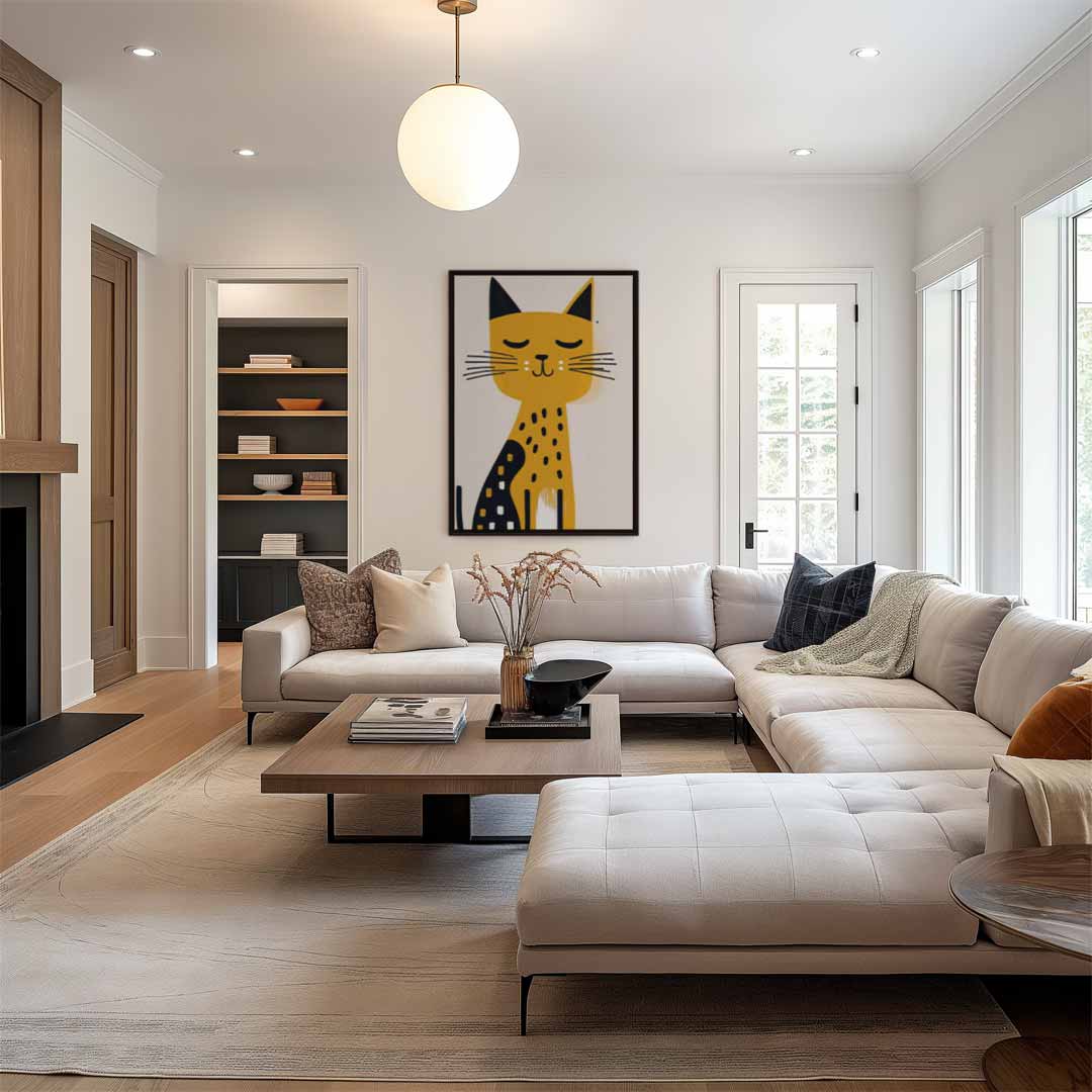 Slapende Kat Kunstprint Kunstwerk-canvas-dibond-plexiglas-wanddecoratie-WallArtistic