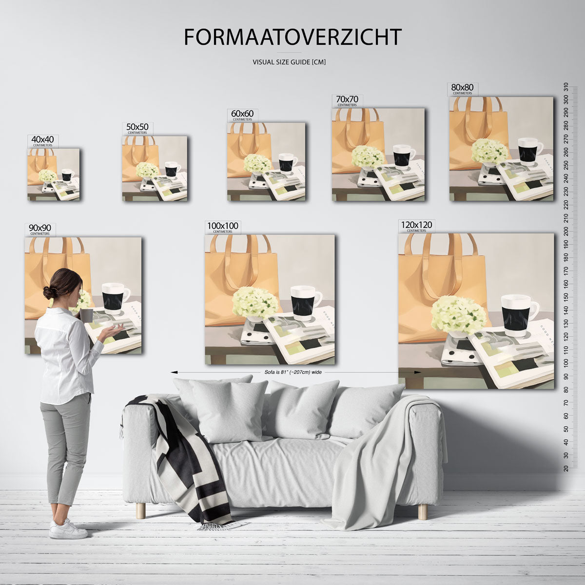 Stilleven met tas en koffie Poster