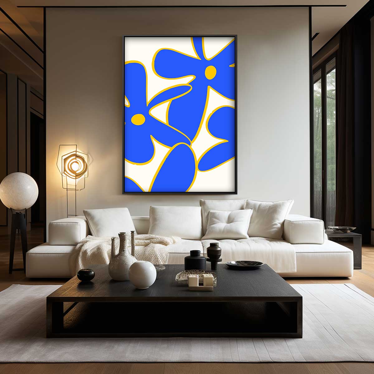 Bloemenpracht in Blauw Kunstwerk-canvas-dibond-plexiglas-wanddecoratie-WallArtistic