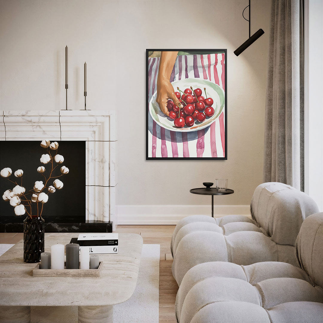 Kersen op tafel Kunstwerk