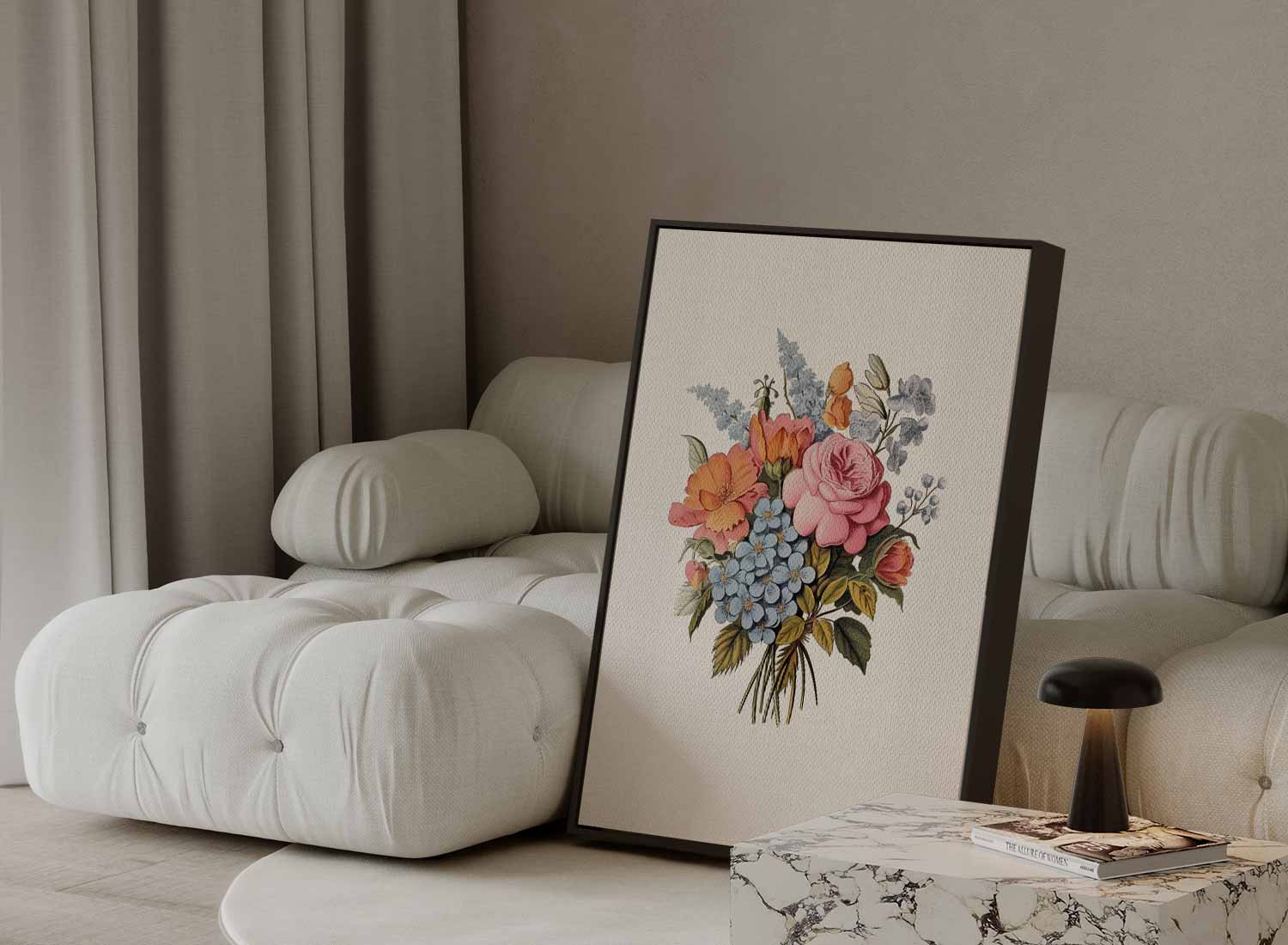 Bloemenpracht in Pasteltinten Kunstwerk-canvas-dibond-plexiglas-wanddecoratie-WallArtistic