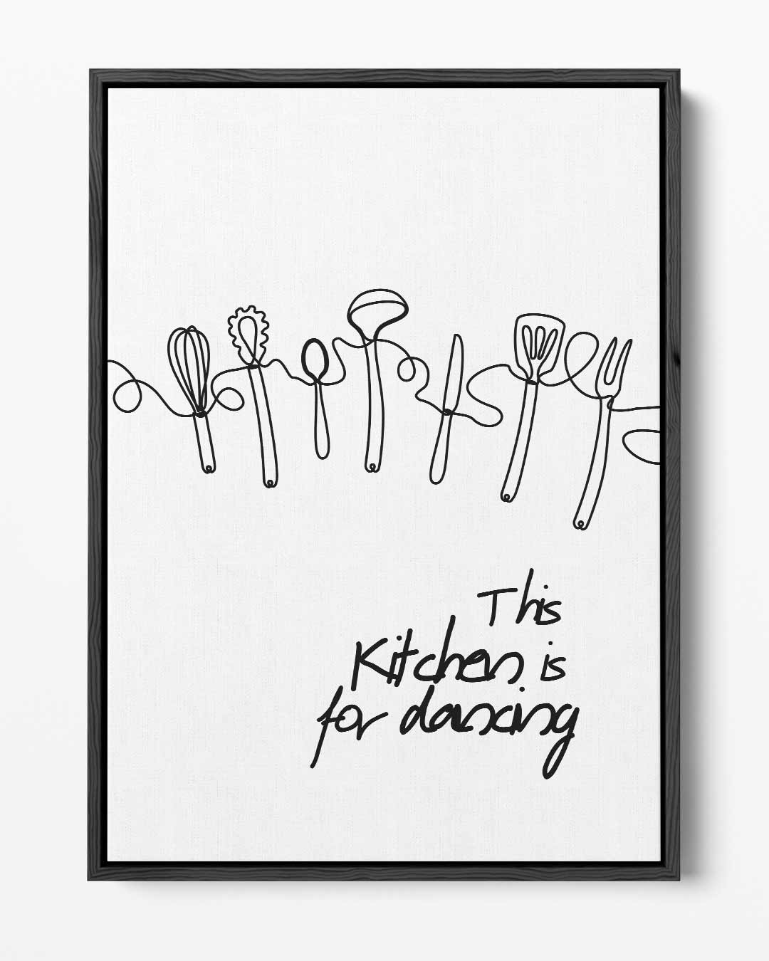 Dansende Keukentools Print Kunstwerk-canvas-dibond-plexiglas-wanddecoratie-WallArtistic