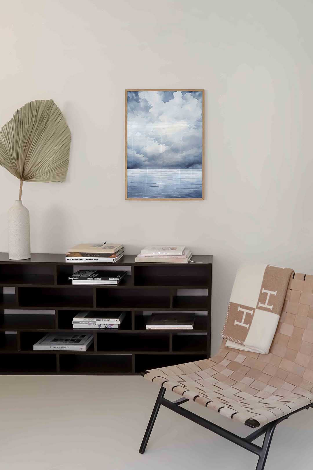 Wolkachtige lucht en zee Poster
