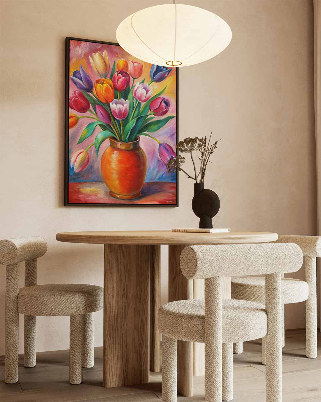 Bloemrijke Tulpenpracht Kunstwerk-canvas-dibond-plexiglas-wanddecoratie-WallArtistic