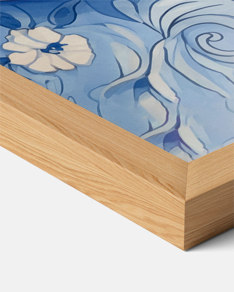 Blauwe Bloemen Koffiemok Poster-WallArtistic