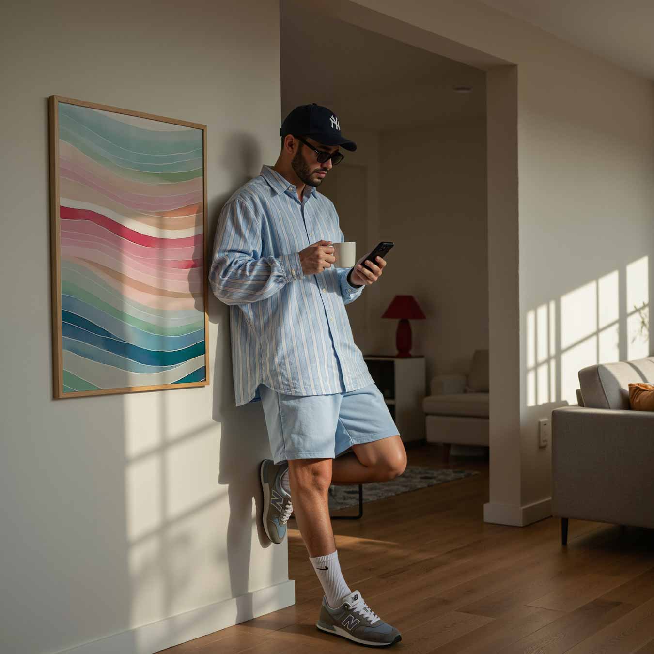 Kleurrijke Golven Wanddecoratie Poster-WallArtistic