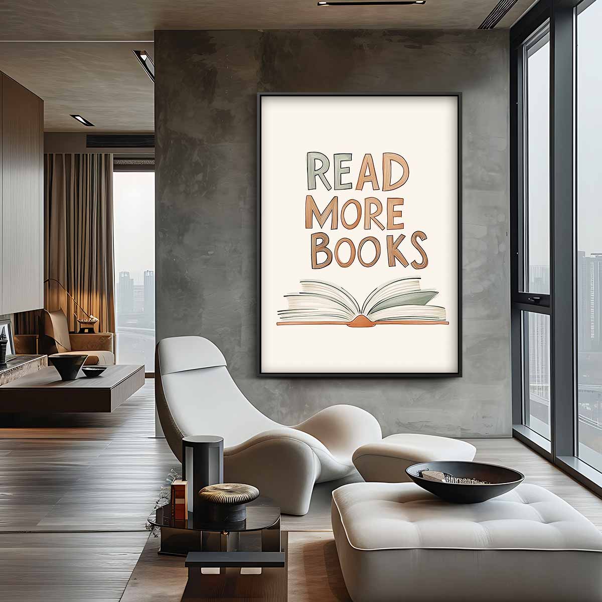 Lees Meer Boeken Poster Kunstwerk-canvas-dibond-plexiglas-wanddecoratie-WallArtistic
