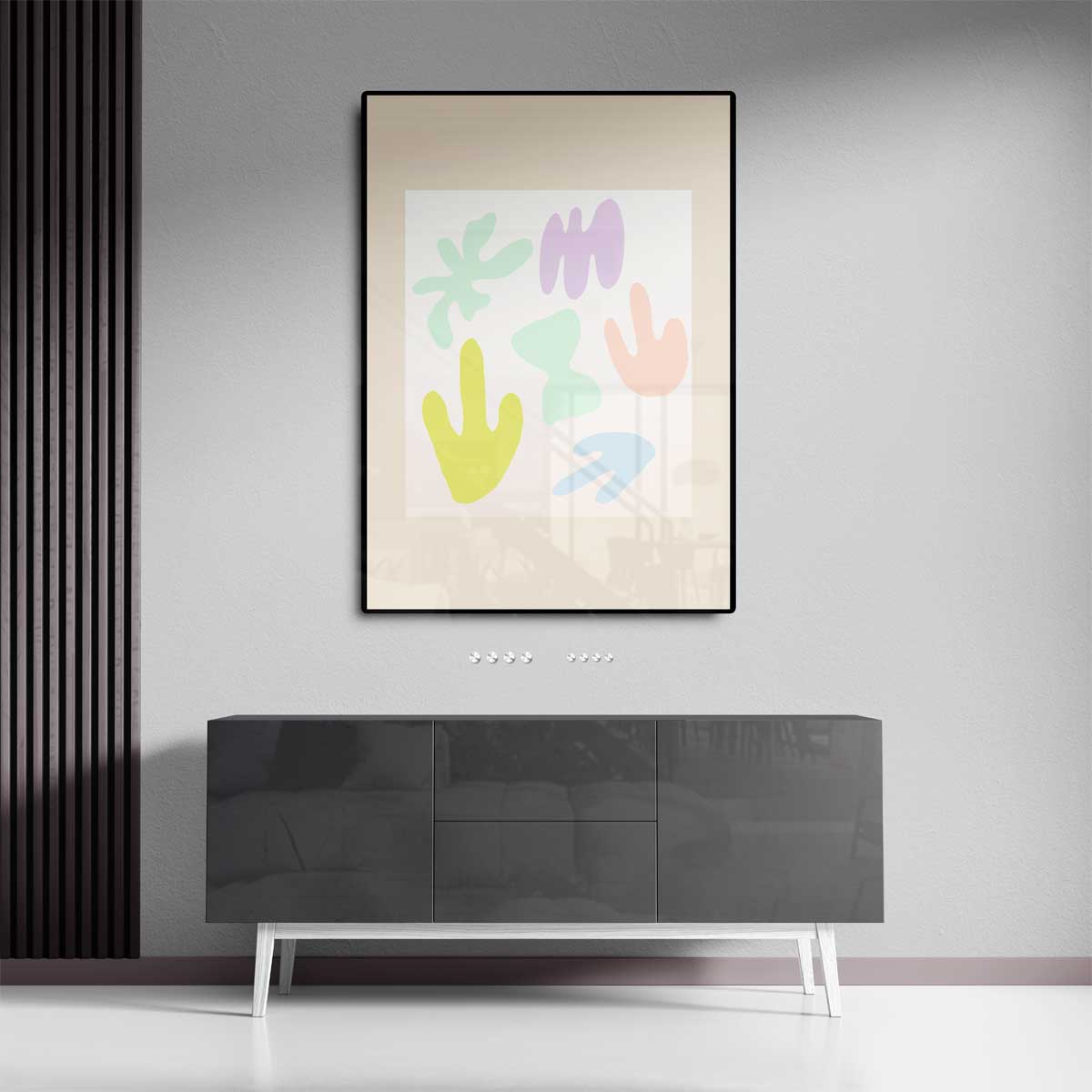 Vrolijke Vormen Abstracte Kunst Kunstwerk-canvas-dibond-plexiglas-wanddecoratie-WallArtistic