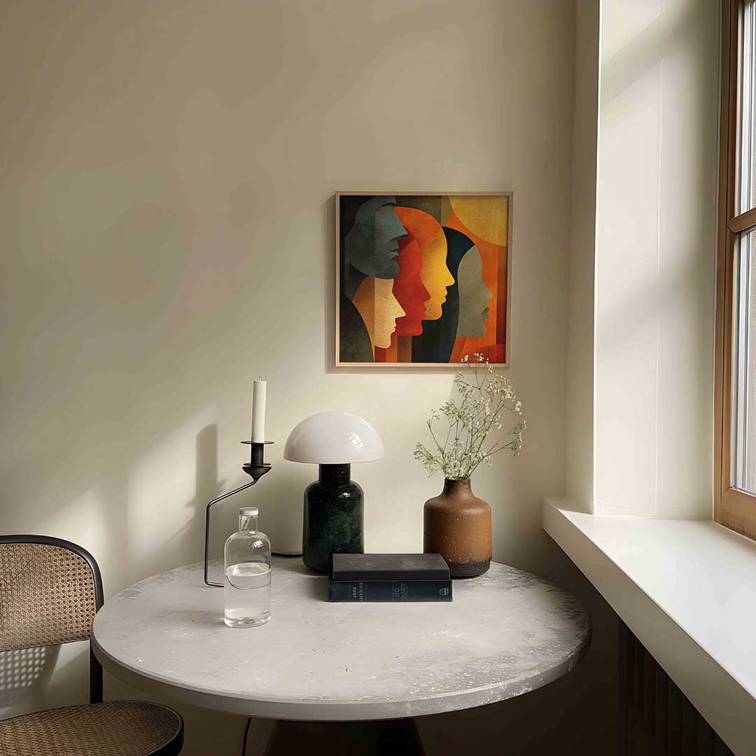 Profielen in warme tinten Poster