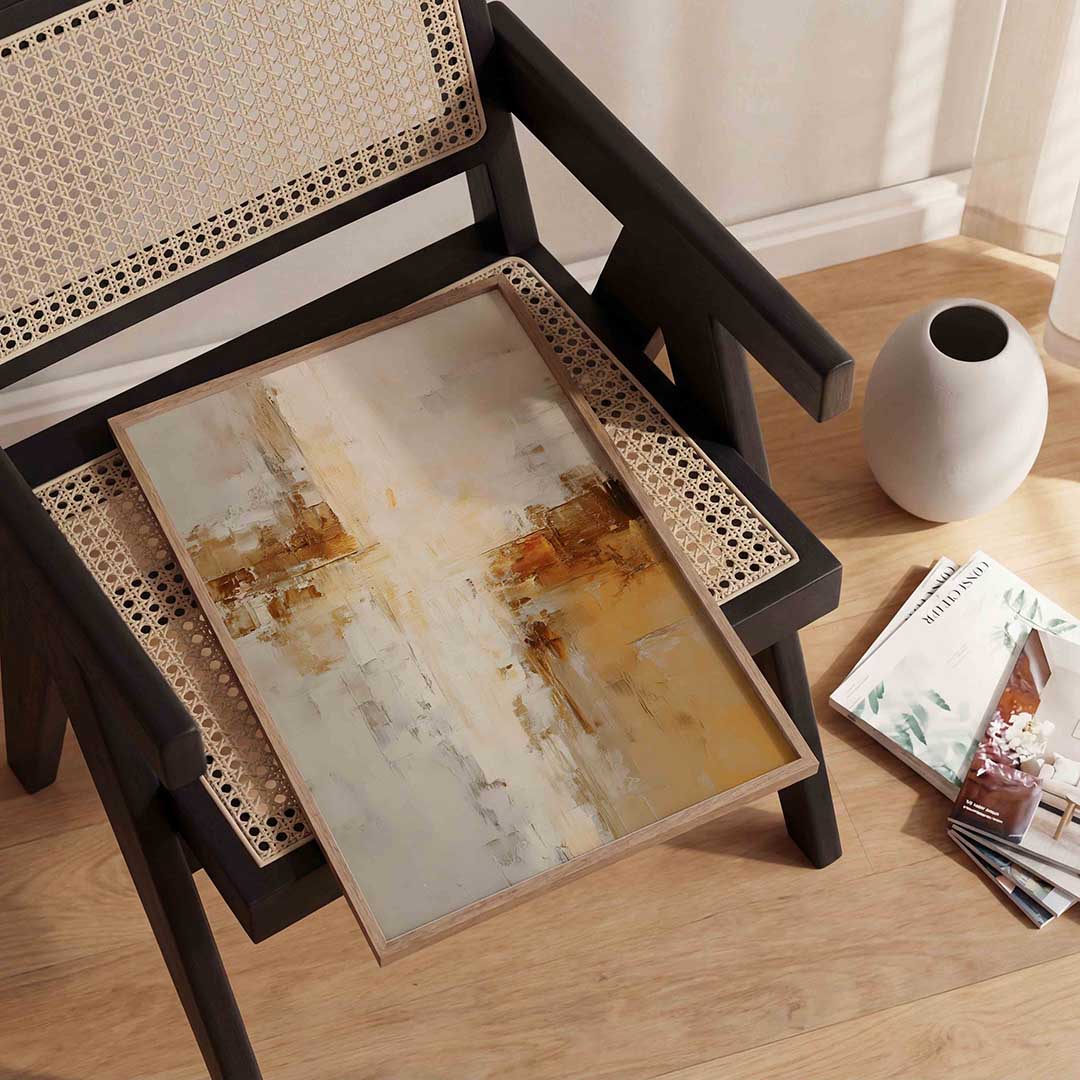 Abstracte beige en bruine Poster