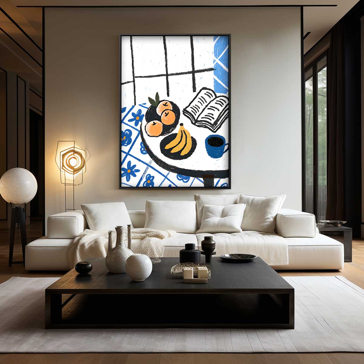 Ontspannen Ontbijt Tafereel Kunstwerk-canvas-dibond-plexiglas-wanddecoratie-WallArtistic