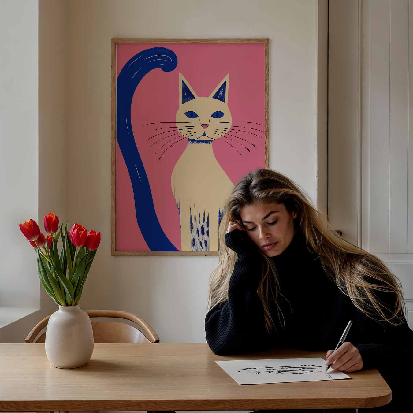 Stijlvolle Kattenkunst Poster-WallArtistic