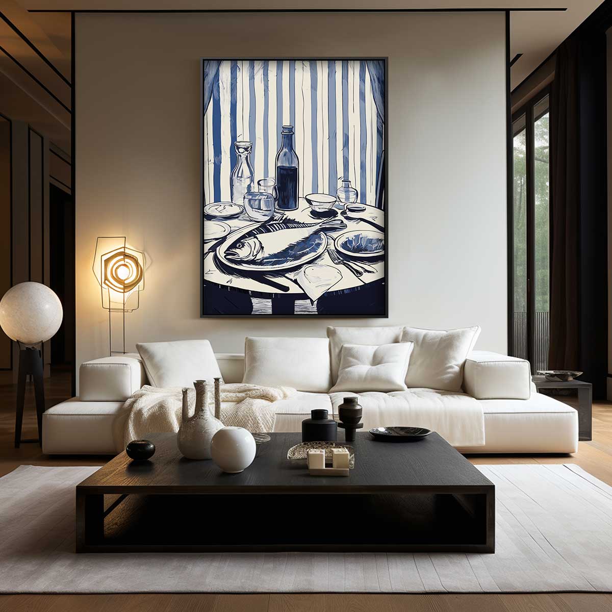 Rustieke Eettafel Scène Kunstwerk-canvas-dibond-plexiglas-wanddecoratie-WallArtistic