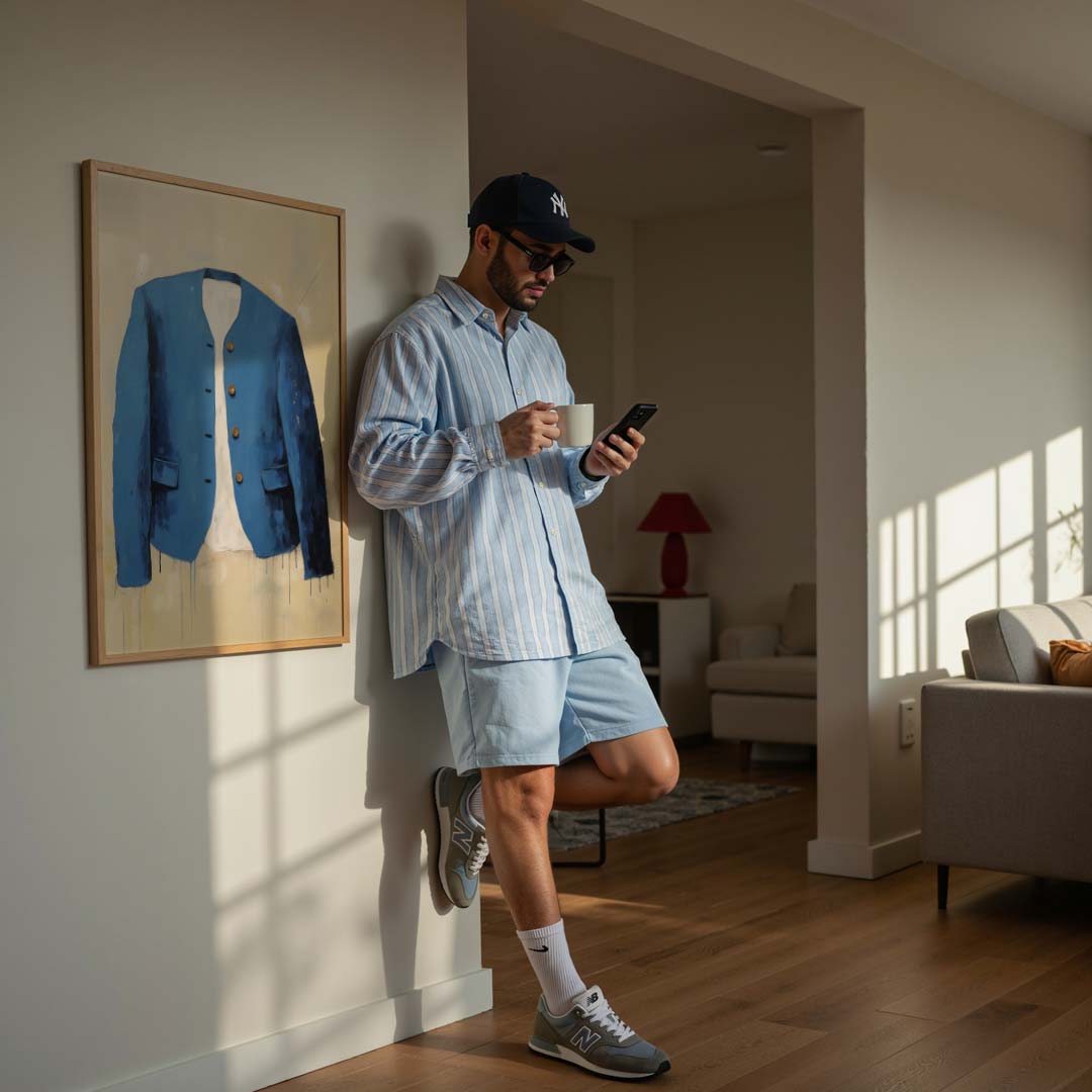 Blauwe Blazer Kunstposter-WallArtistic