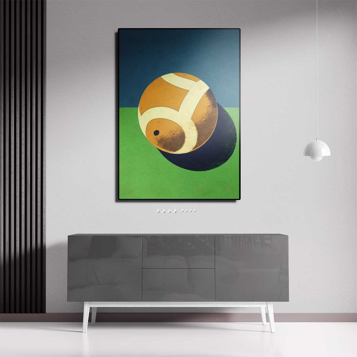 Abstracte Tennisbal Kunstwerk-canvas-dibond-plexiglas-wanddecoratie-WallArtistic