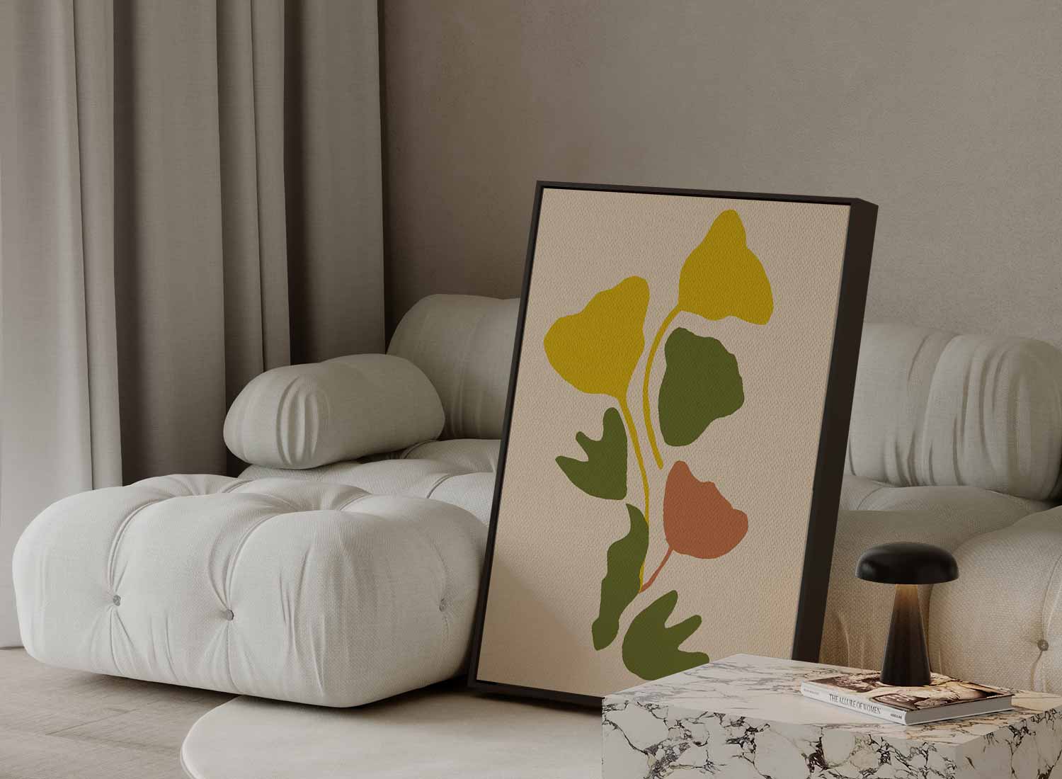 Organische Vibraties in Aardetinten Kunstwerk-canvas-dibond-plexiglas-wanddecoratie-WallArtistic