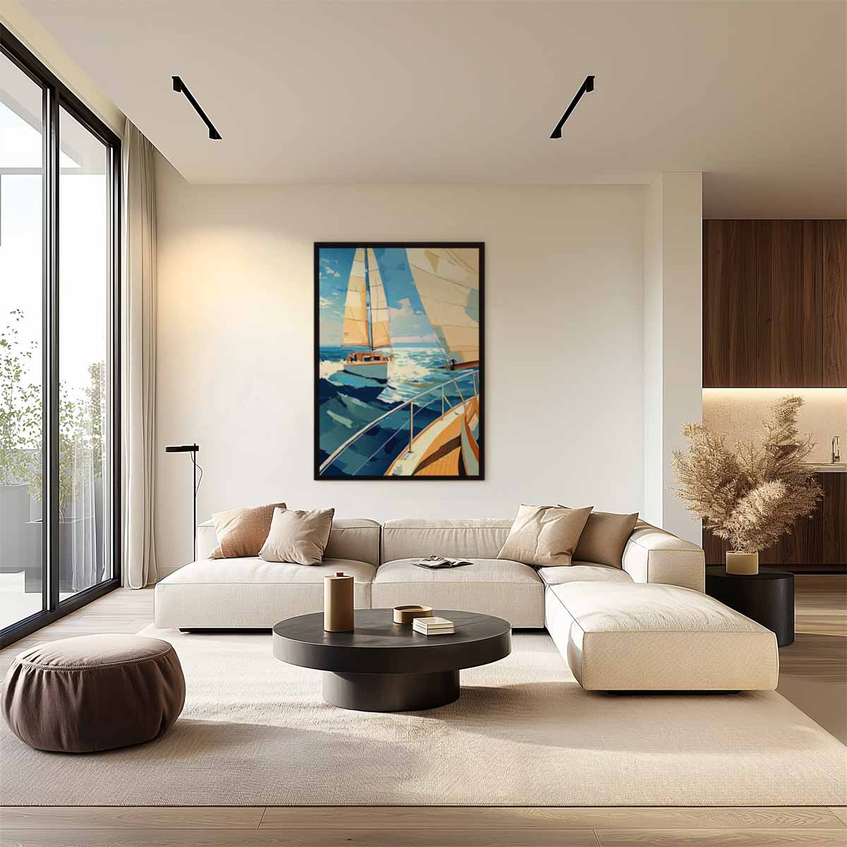 Zeilavontuur op Zee Kunstwerk-canvas-dibond-plexiglas-wanddecoratie-WallArtistic