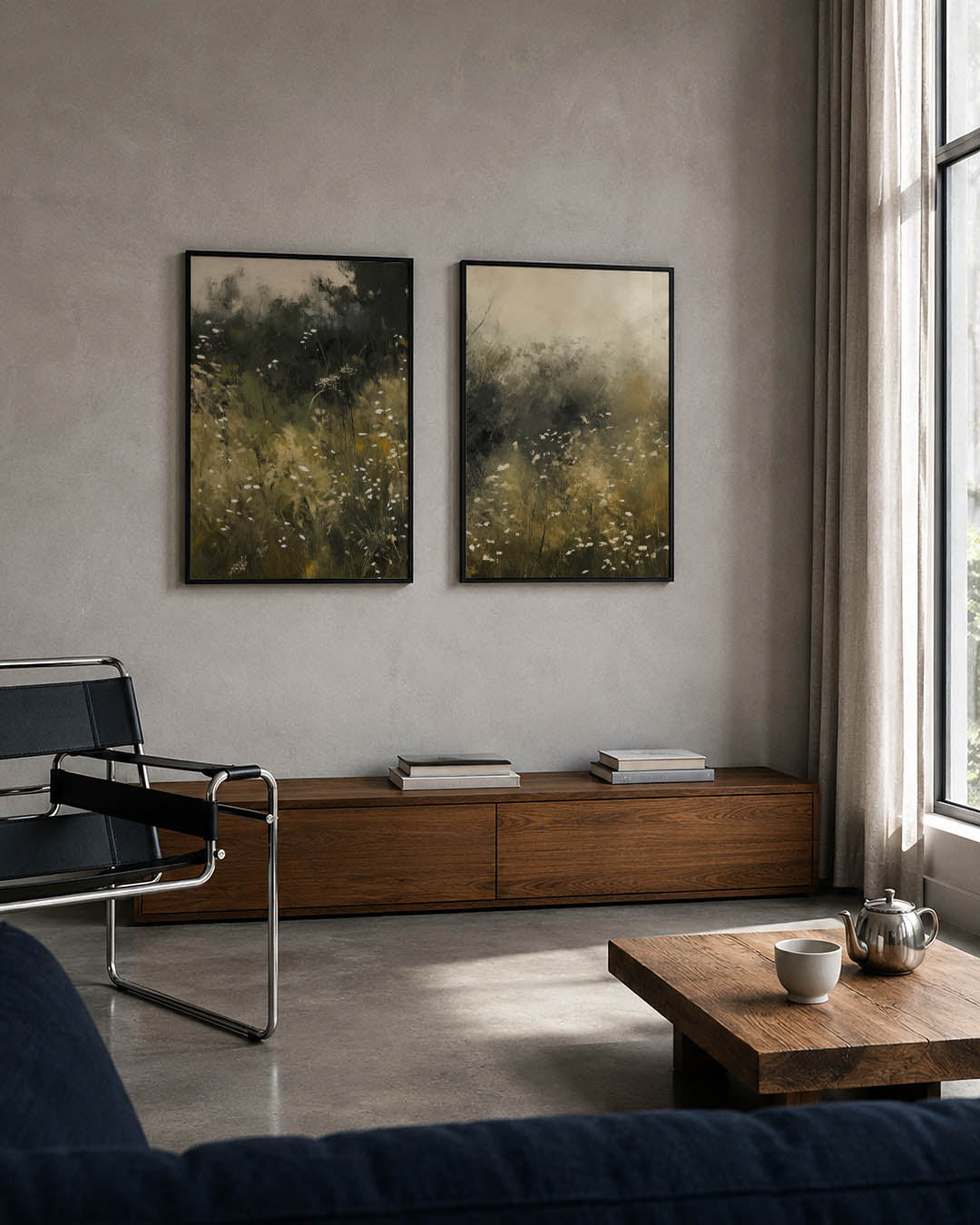 Natuurlijke veldimpressie Posterset