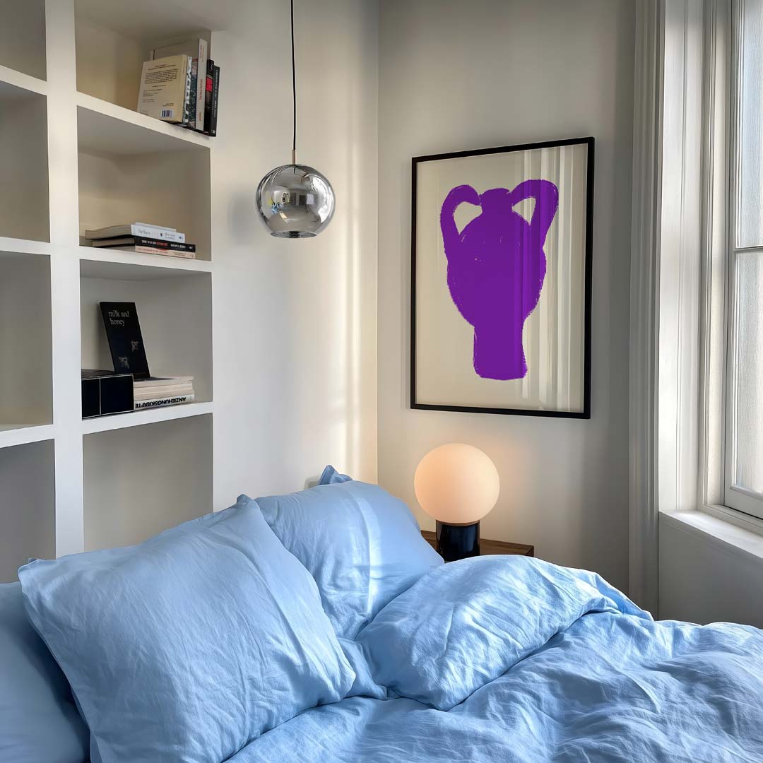 Vrolijke Paarse Vaas Poster-WallArtistic