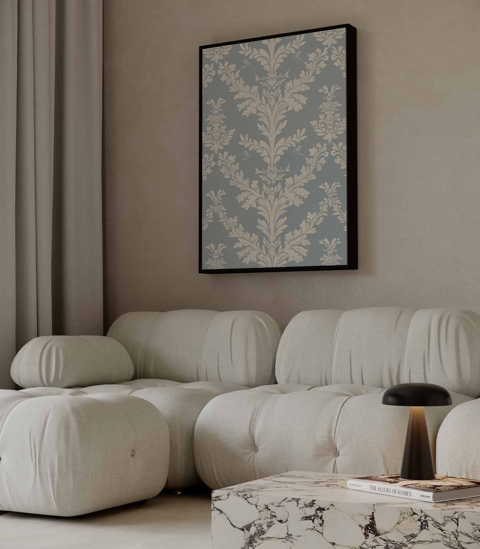 Klassiek Barok Bloemenbehang Kunstwerk-canvas-dibond-plexiglas-wanddecoratie-WallArtistic