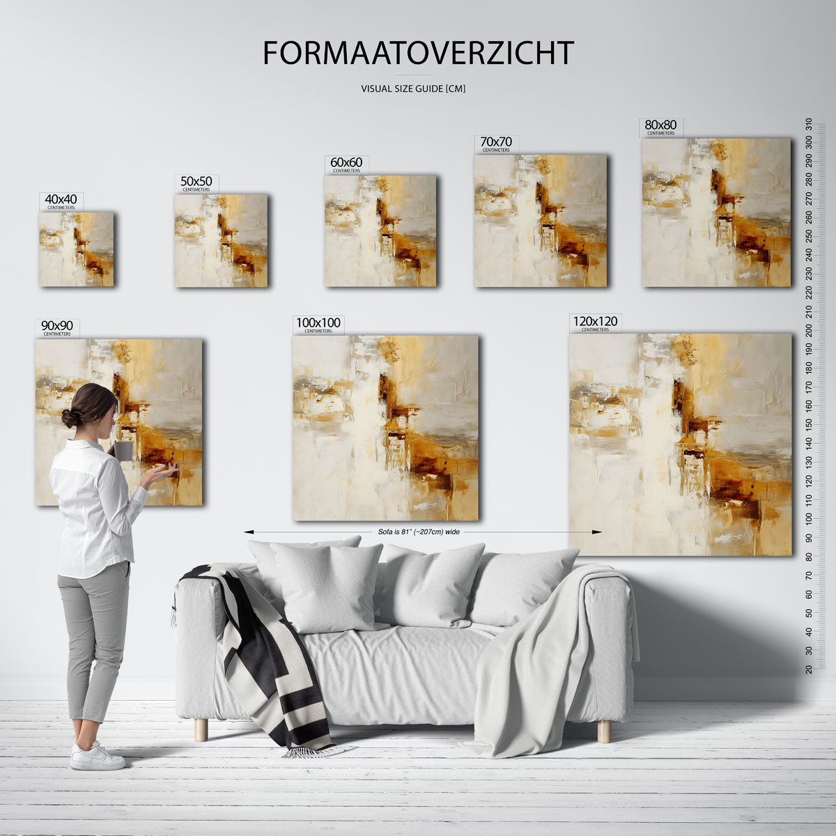 Abstracte beige en bruine Poster