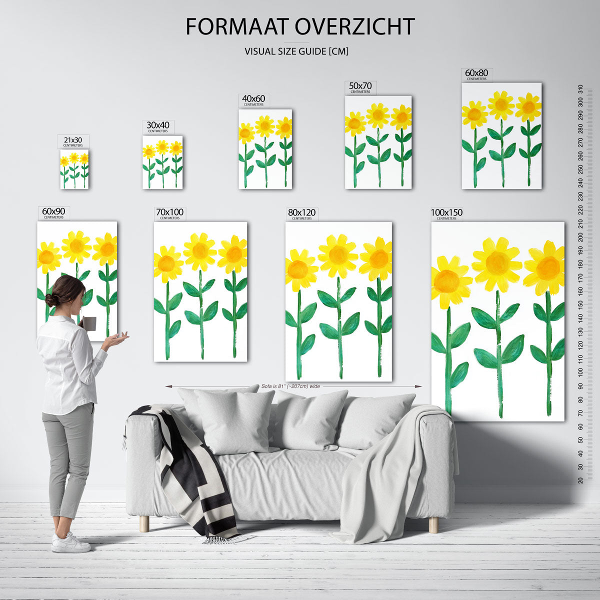 Drie zonnebloemen Poster