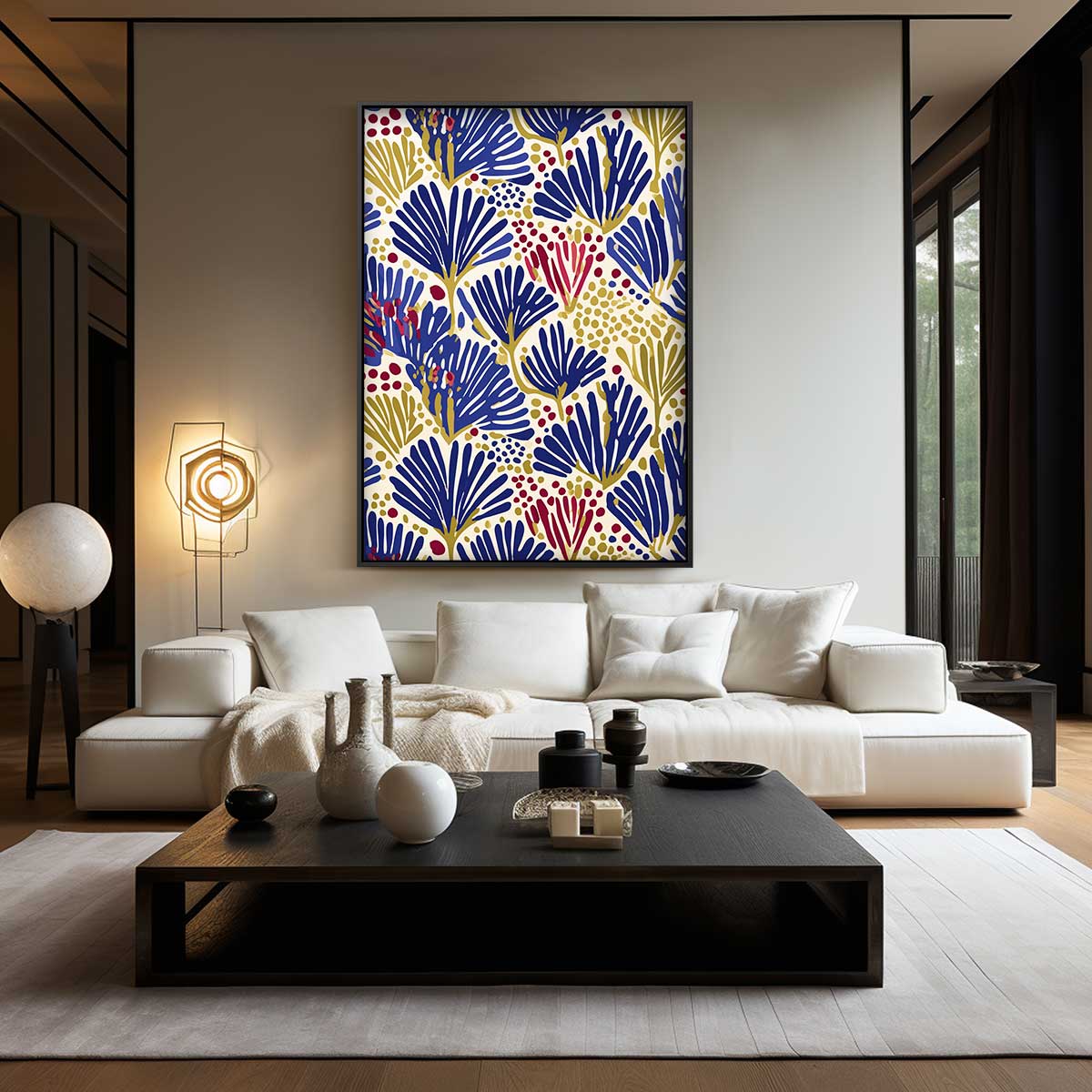 Boho bladerenpatroon Kunstwerk-canvas-dibond-plexiglas-wanddecoratie-WallArtistic