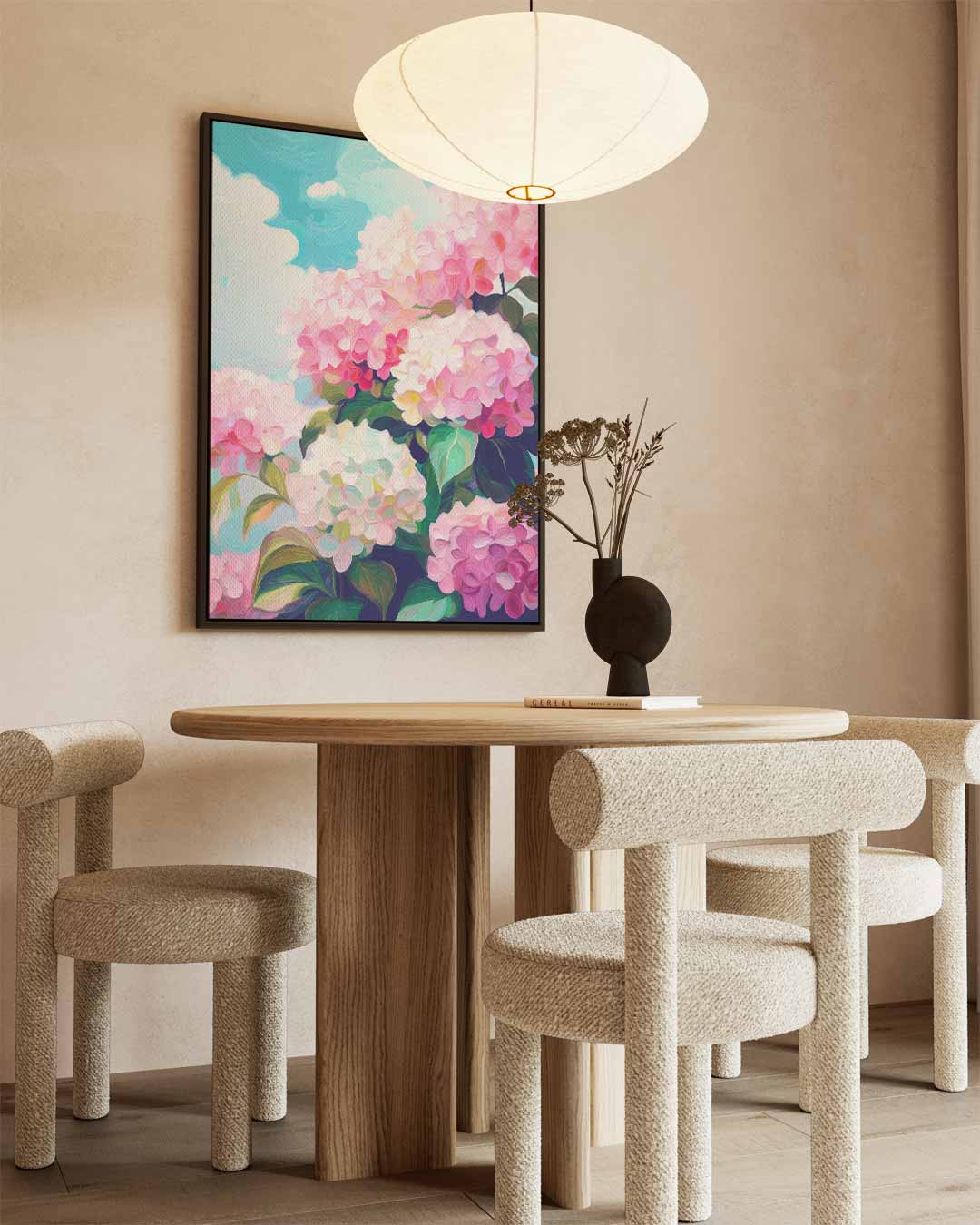 Bloeiende Hortensia's Kunstwerk-canvas-dibond-plexiglas-wanddecoratie-WallArtistic