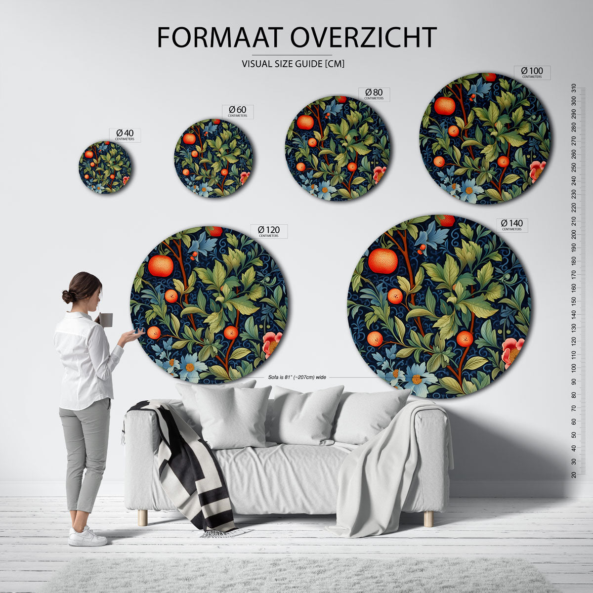 Fruit en bladeren Muurcirkel