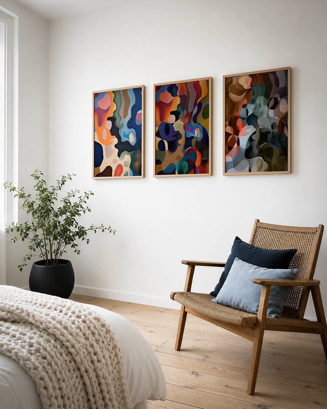 Vloeiende kleurvlakken Posterset