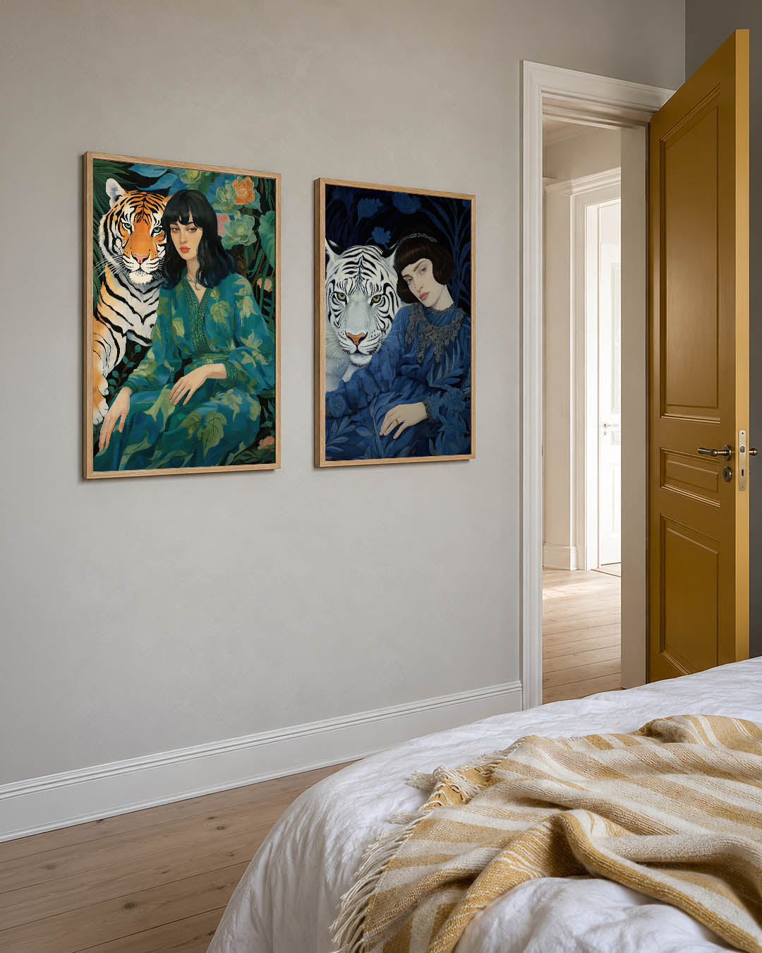 Tijger en vrouw Posterset