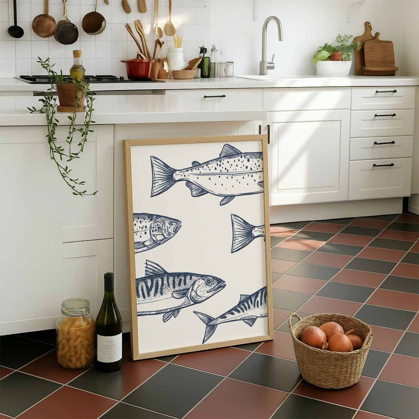 Maritieme Vis Illustratie Poster-WallArtistic