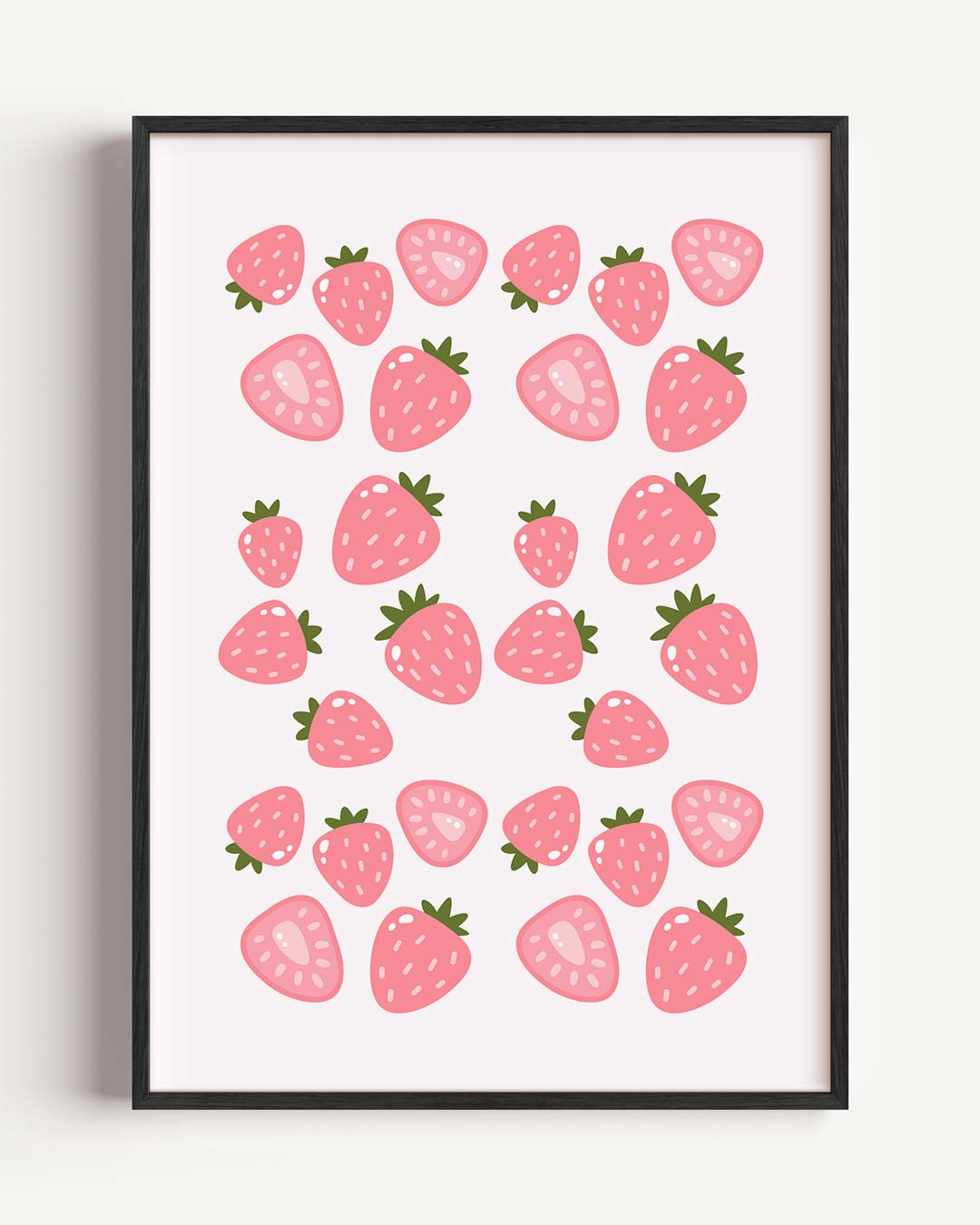 Vrolijke Aardbeien Print Poster-WallArtistic