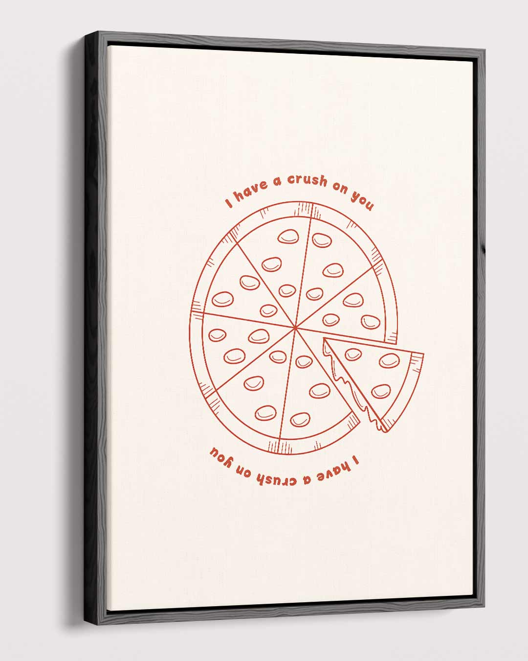 Pizza Love Illustratie Kunstwerk-canvas-dibond-plexiglas-wanddecoratie-WallArtistic